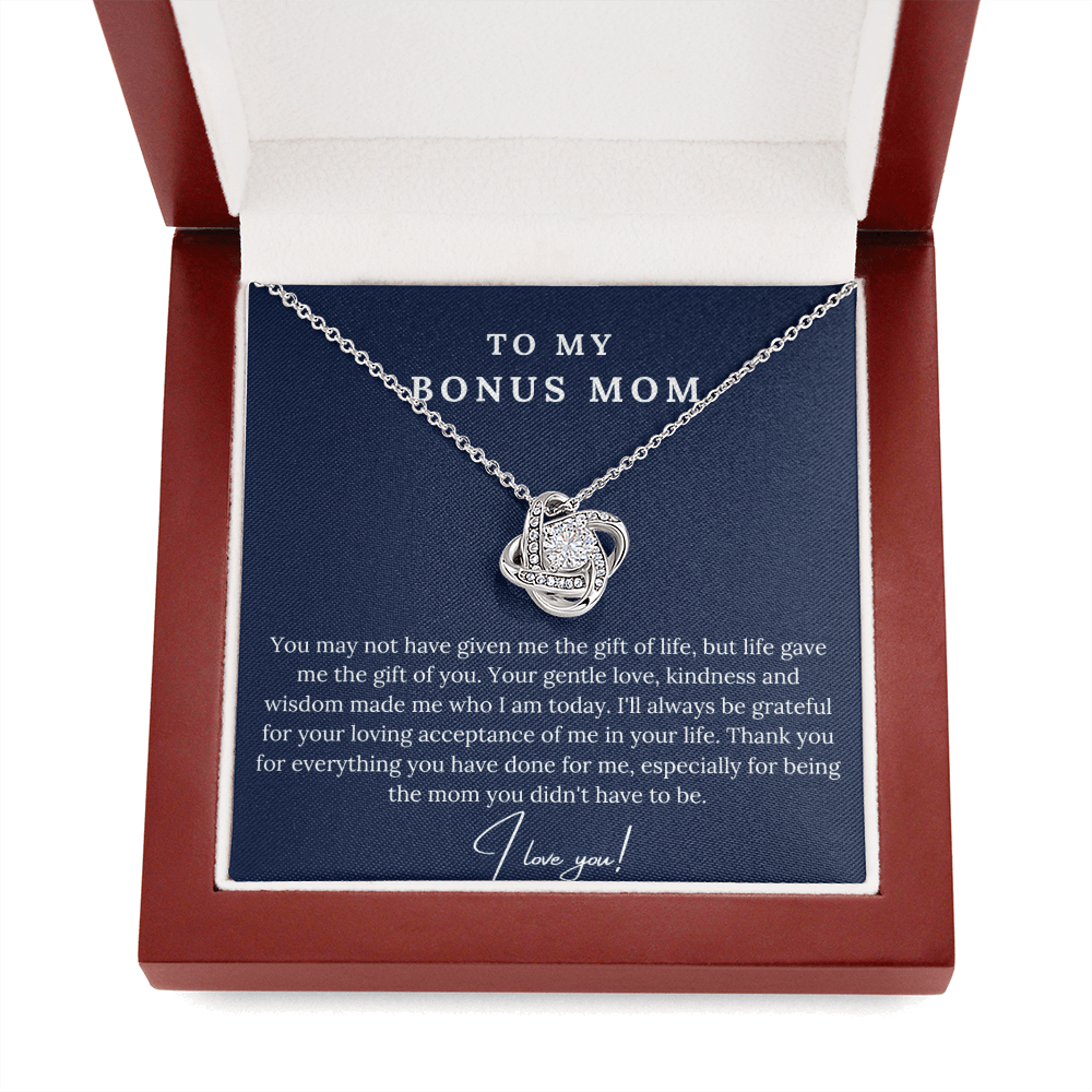 To My Bonus Mom Necklace - Diamond White Gold