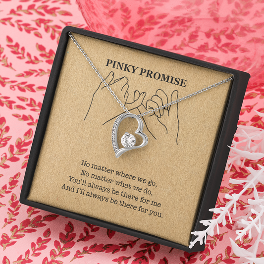 Pinky Promise Necklace - Heart with Diamond Inside